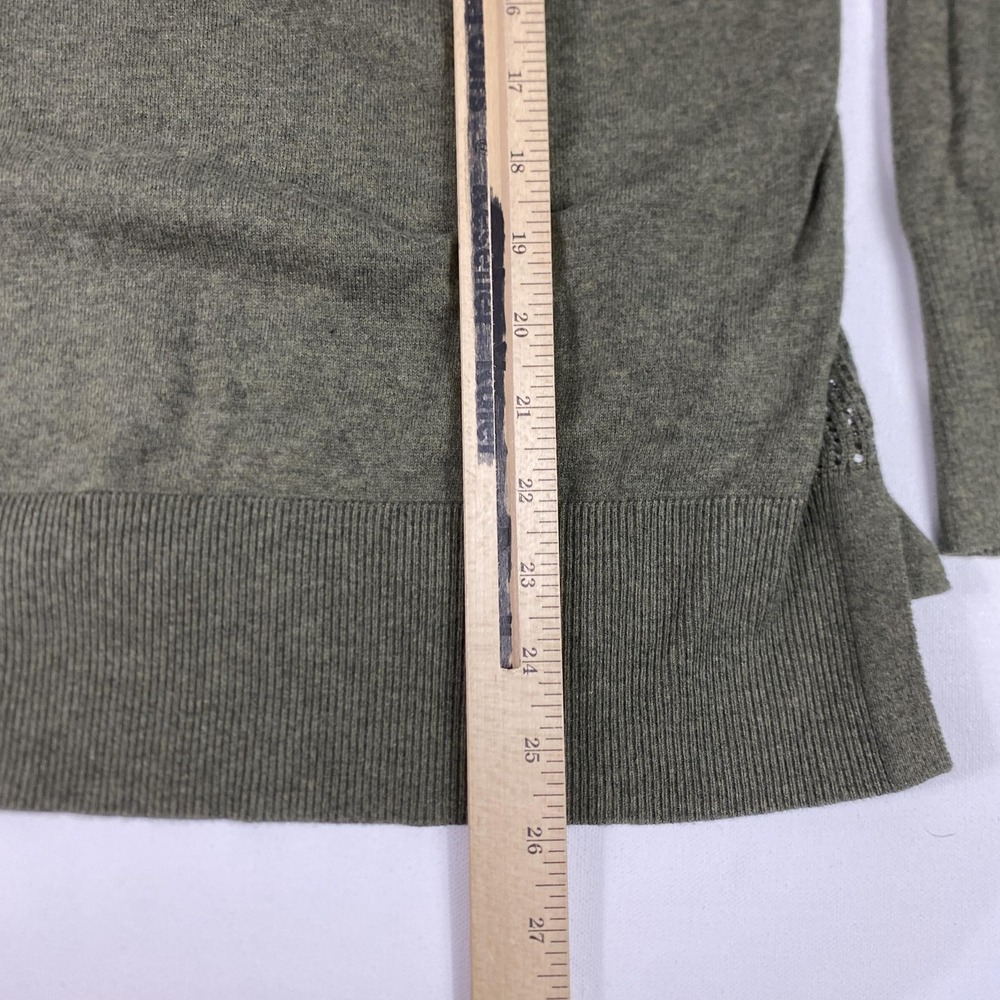 White + Warren Sweater Womens Medium Green‎ Cotton Silk Blend Crewneck Pullover - Picture 5 of 9